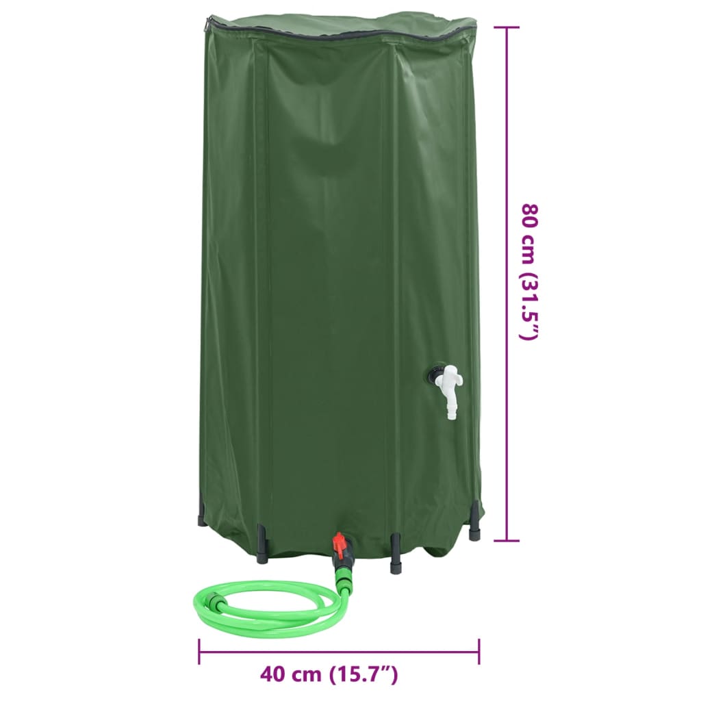 Vanntank med kran sammenleggbar 100 L PVC vidaXL
