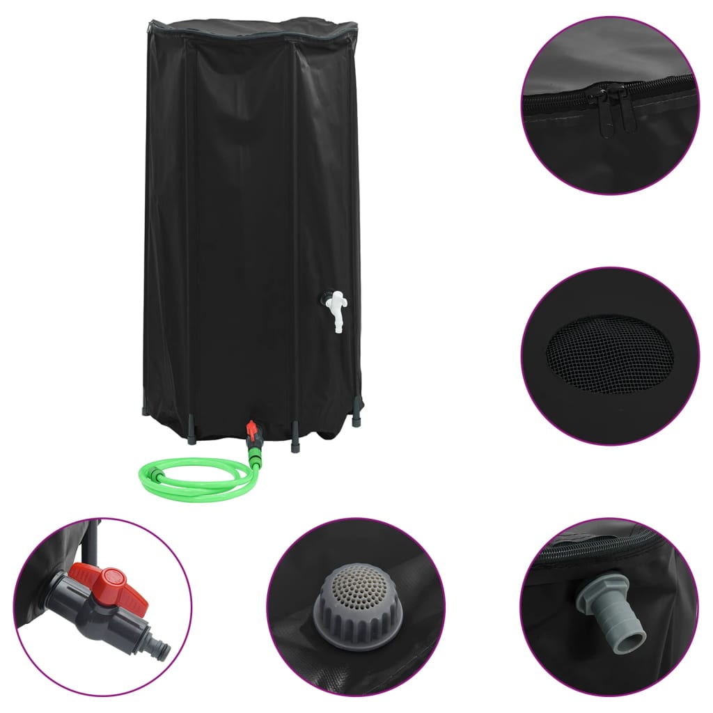 Vanntank med kran sammenleggbar 100 L PVC vidaXL