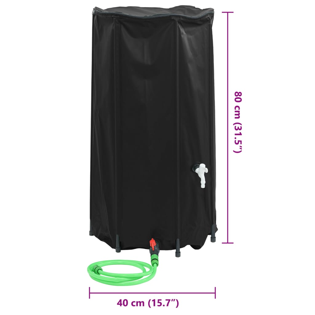 Vanntank med kran sammenleggbar 100 L PVC vidaXL