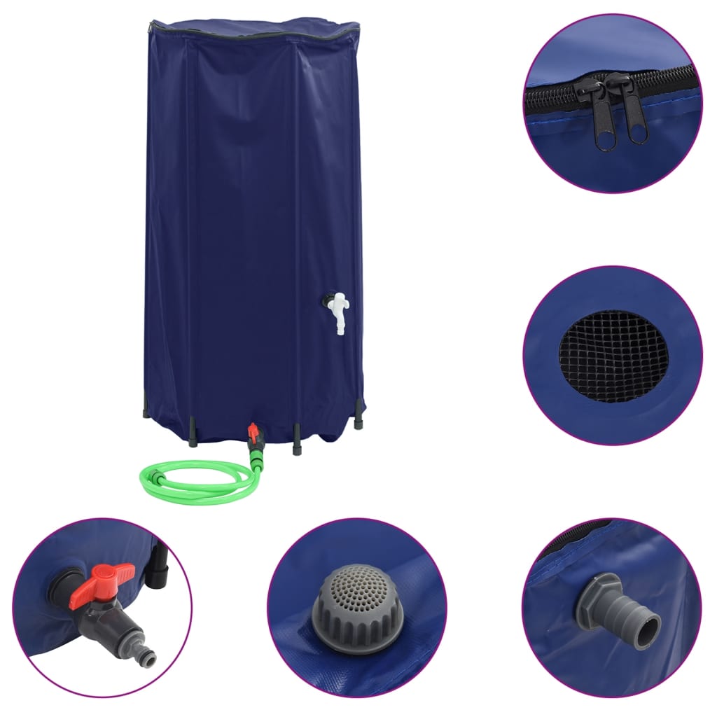Vanntank med kran sammenleggbar 100 L PVC vidaXL