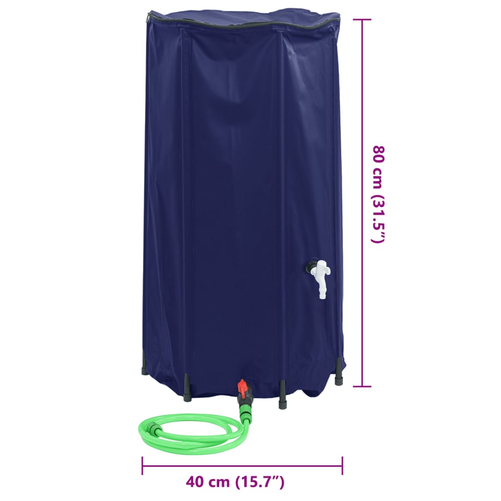 Vanntank med kran sammenleggbar 100 L PVC vidaXL
