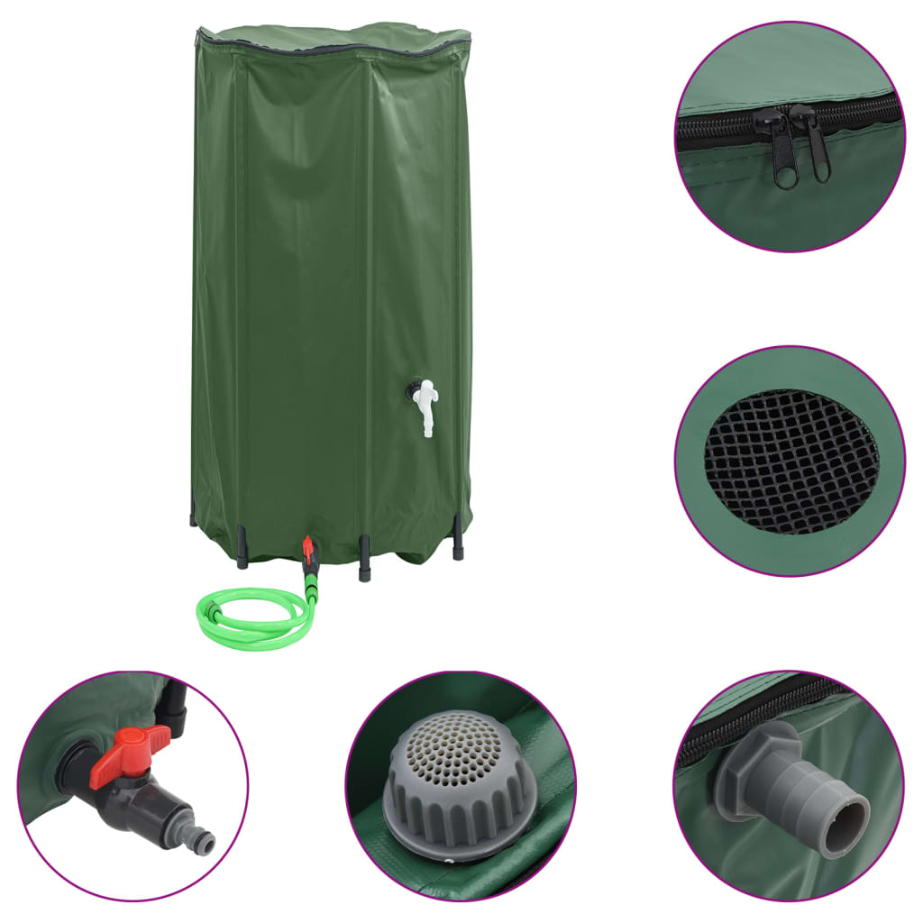 Vanntank med kran sammenleggbar 380 L PVC