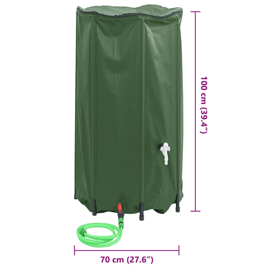 Vanntank med kran sammenleggbar 380 L PVC