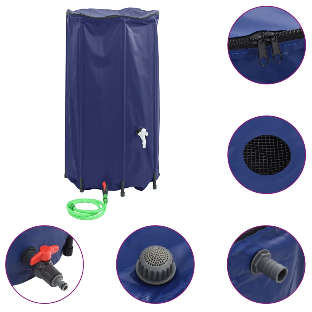 Vanntank med kran sammenleggbar 380 L PVC