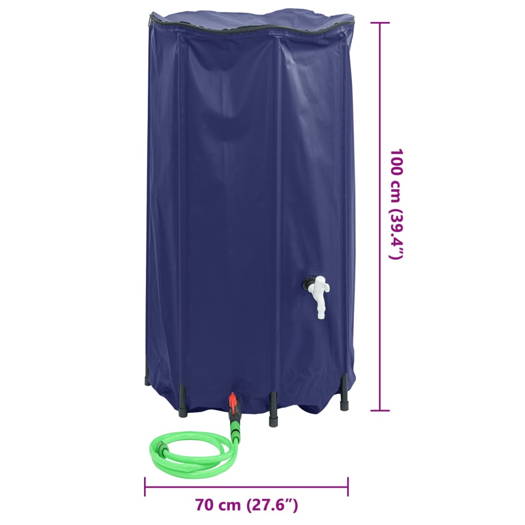 Vanntank med kran sammenleggbar 380 L PVC