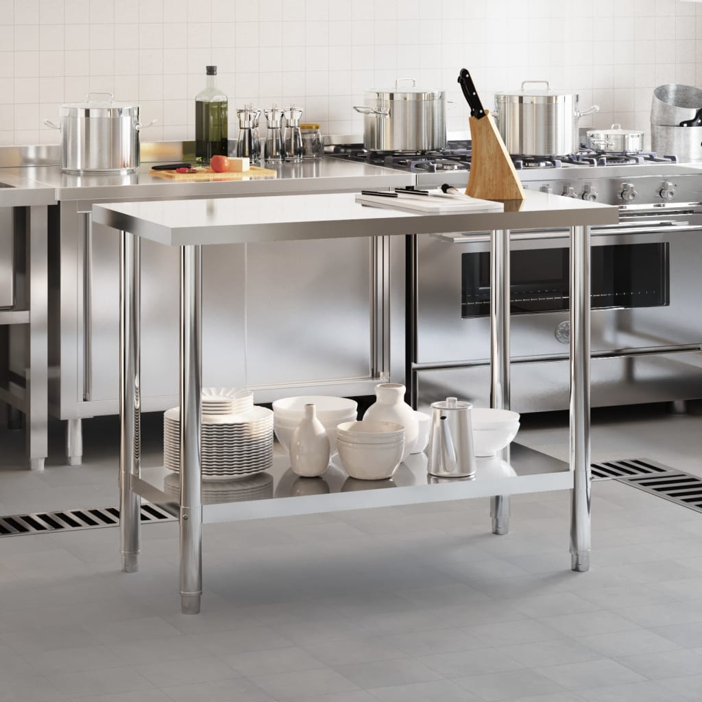 Matlagingsbord for kjøkken 110x55x85 cm rustfritt stål