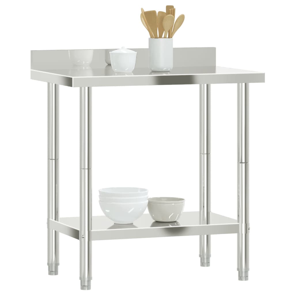 Kjøkkenbenk med bakplate 82,5x55x93 rustfritt stål