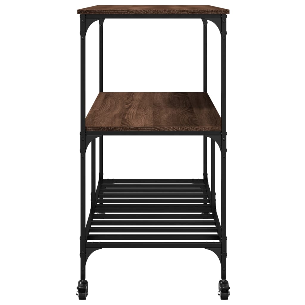 Kjøkkentralle brun eik 100x50x95 cm konstruert tre