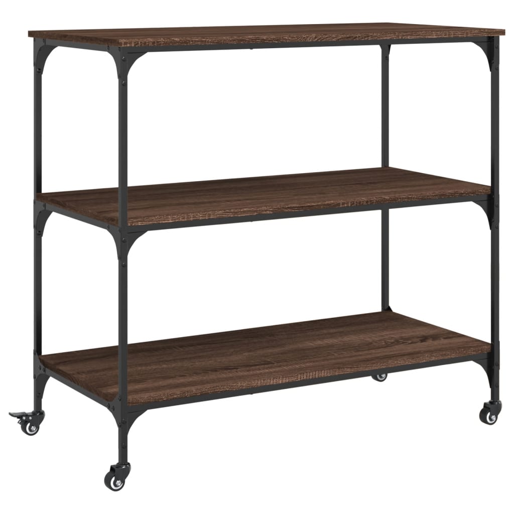 Kjøkkentralle brun eik 102x50x95 cm konstruert tre