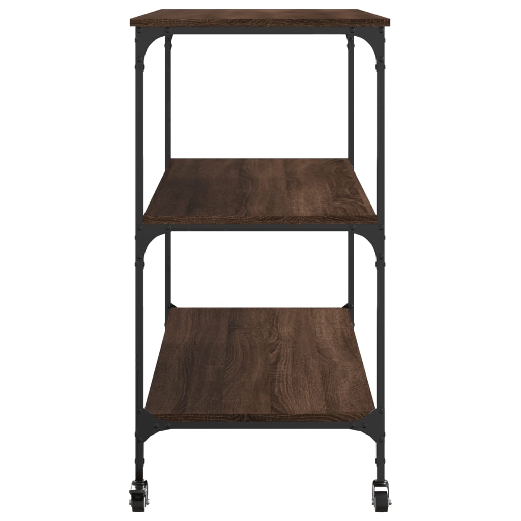 Kjøkkentralle brun eik 102x50x95 cm konstruert tre