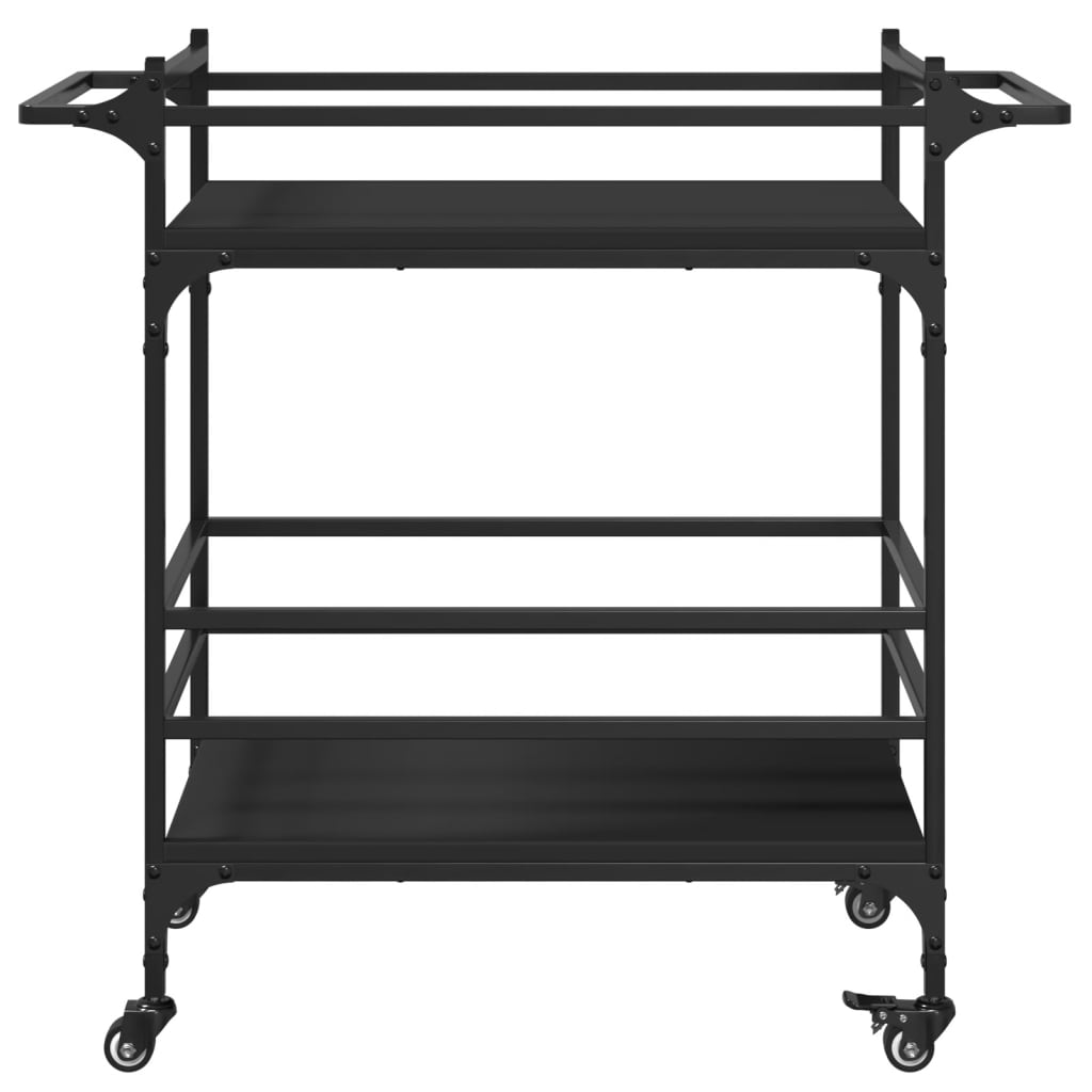 Kjøkkentralle svart 82x40x78,5 cm konstruert tre