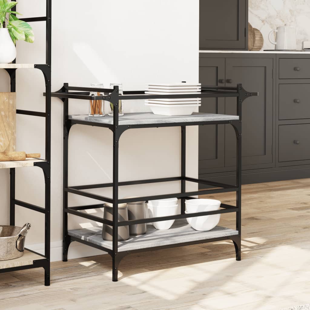 Kjøkkentralle grå sonoma 82x40x78,5 cm konstruert tre