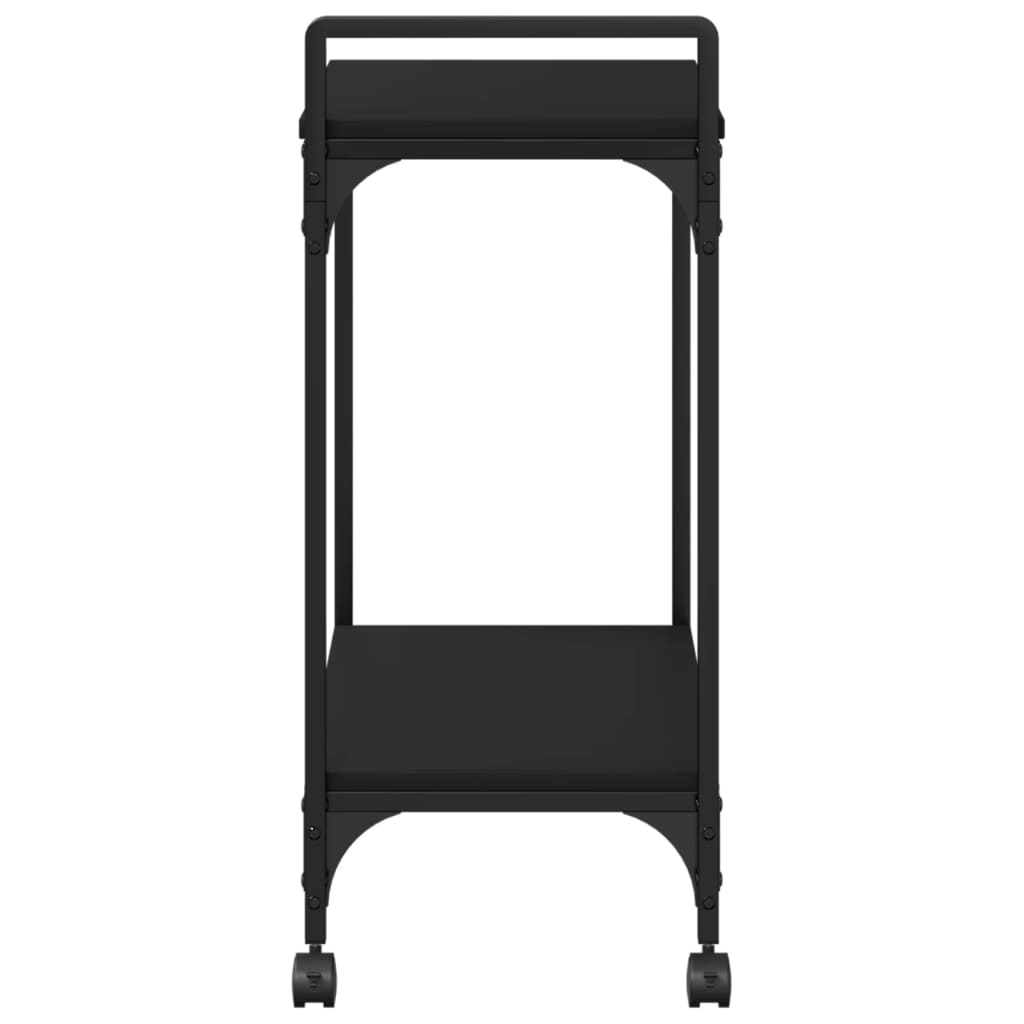 Kjøkkentralle svart 60,5x31x72,5 cm konstruert tre