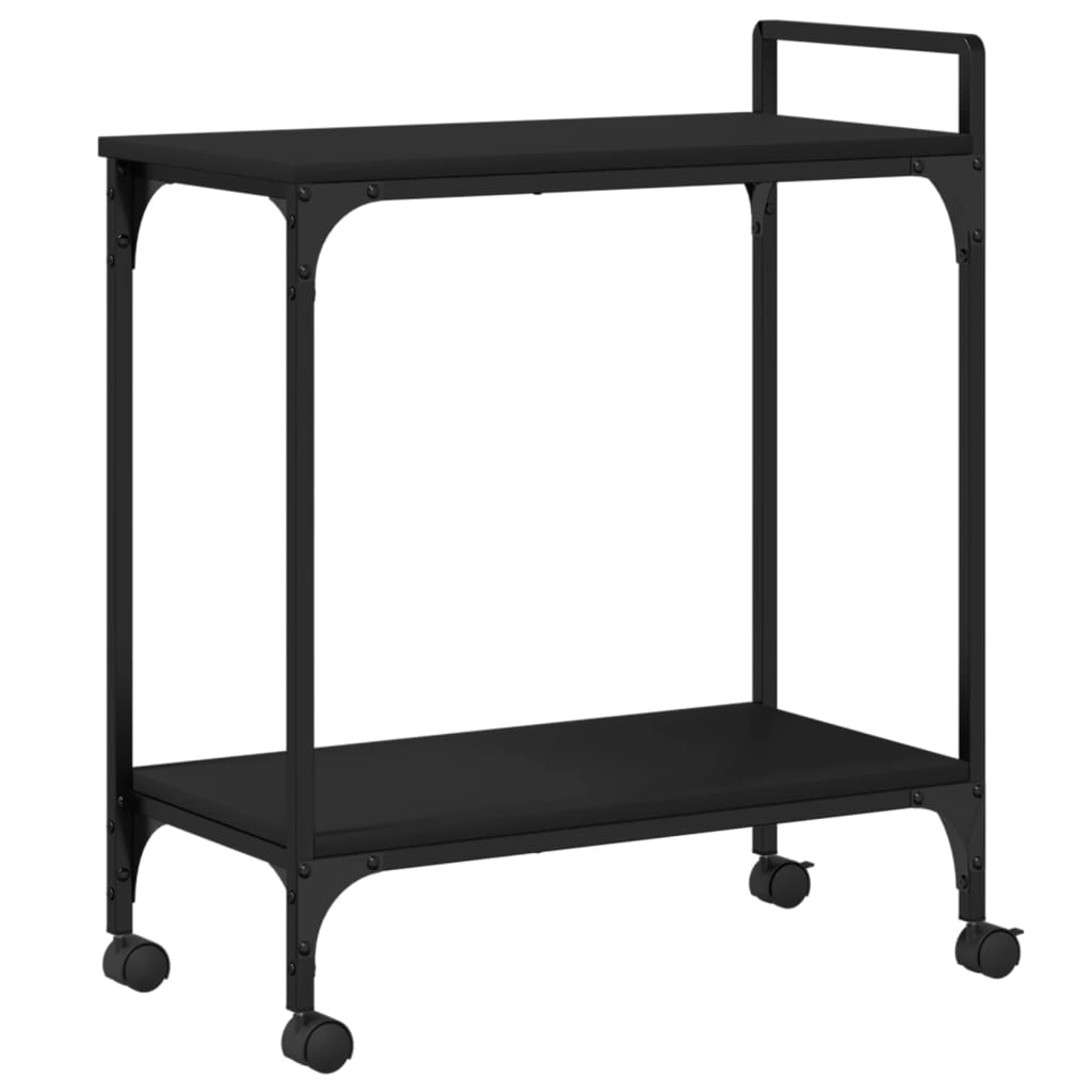 Kjøkkentralle svart 60,5x31x72,5 cm konstruert tre