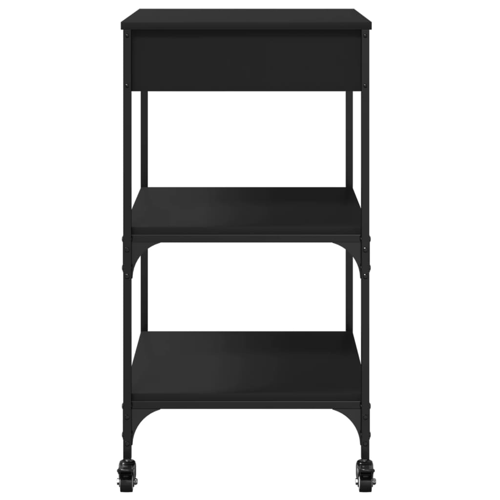 Kjøkkentralle svart 60x48x89,5 cm konstruert tre