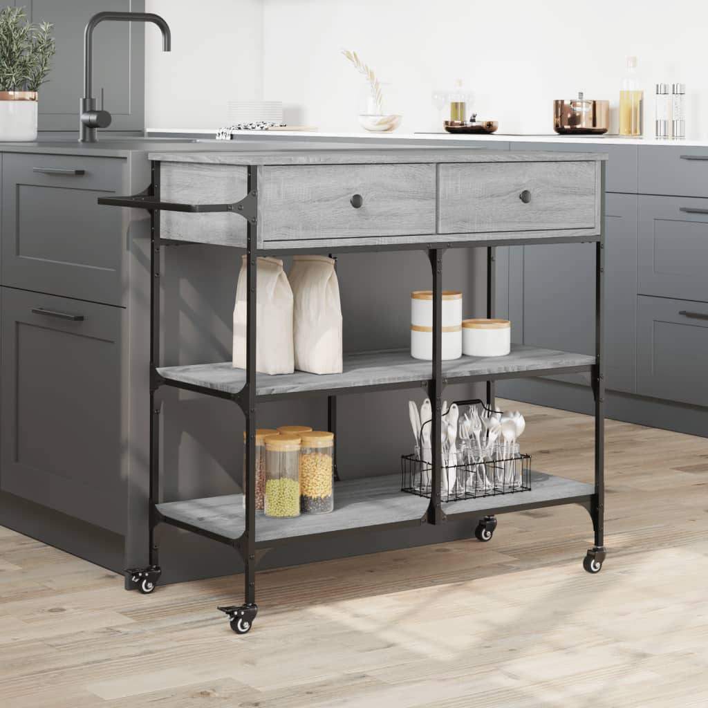 Kjøkkentralle grå sonoma 105x42x95 cm konstruert tre