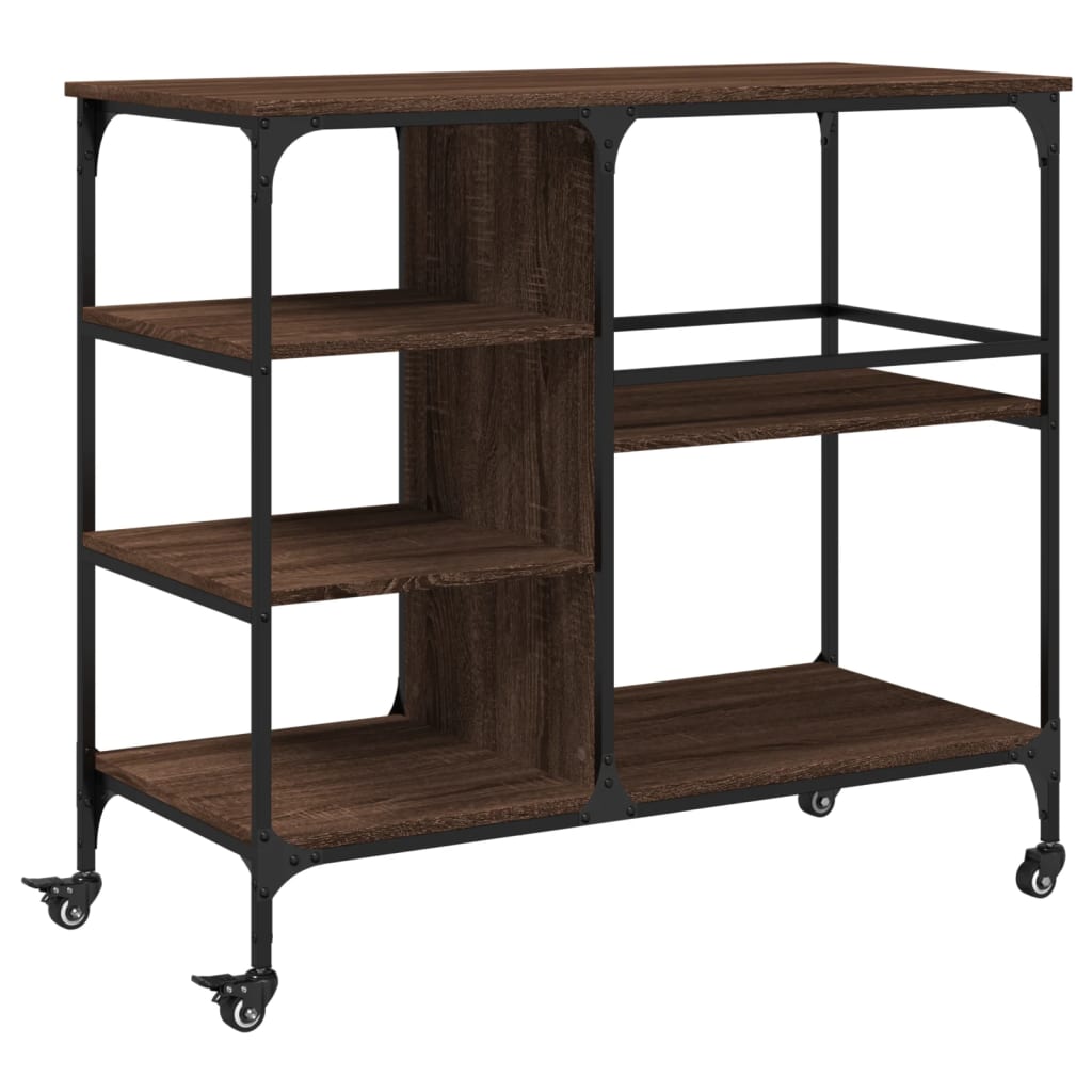 Kjøkkentralle brun eik 100x45x89,5 cm konstruert tre