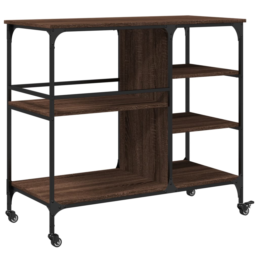 Kjøkkentralle brun eik 100x45x89,5 cm konstruert tre