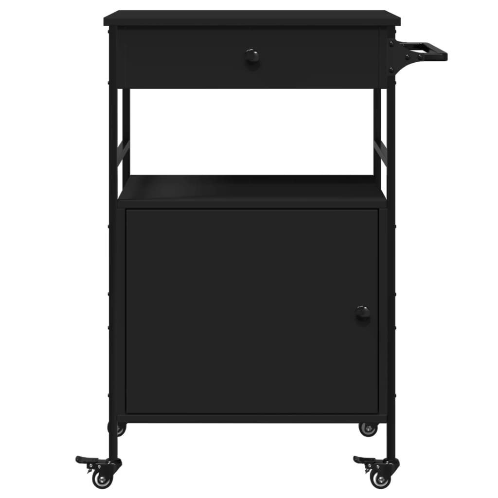 Kjøkkentralle svart 56x43x89,5 cm konstruert tre