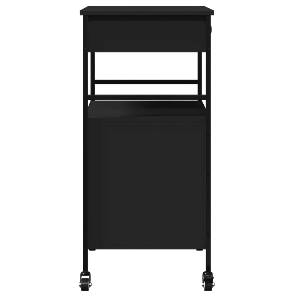 Kjøkkentralle svart 56x43x89,5 cm konstruert tre