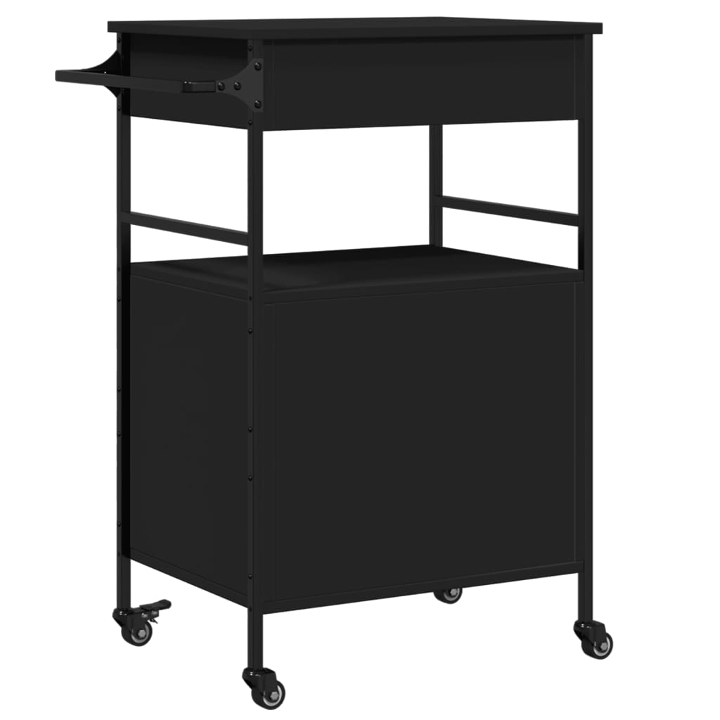 Kjøkkentralle svart 56x43x89,5 cm konstruert tre