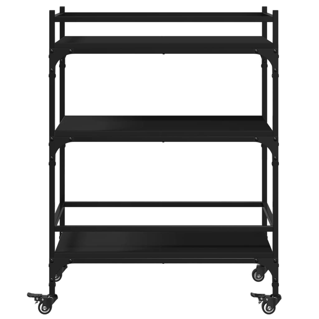 Kjøkkentralle svart 65x40x86,5 cm konstruert tre