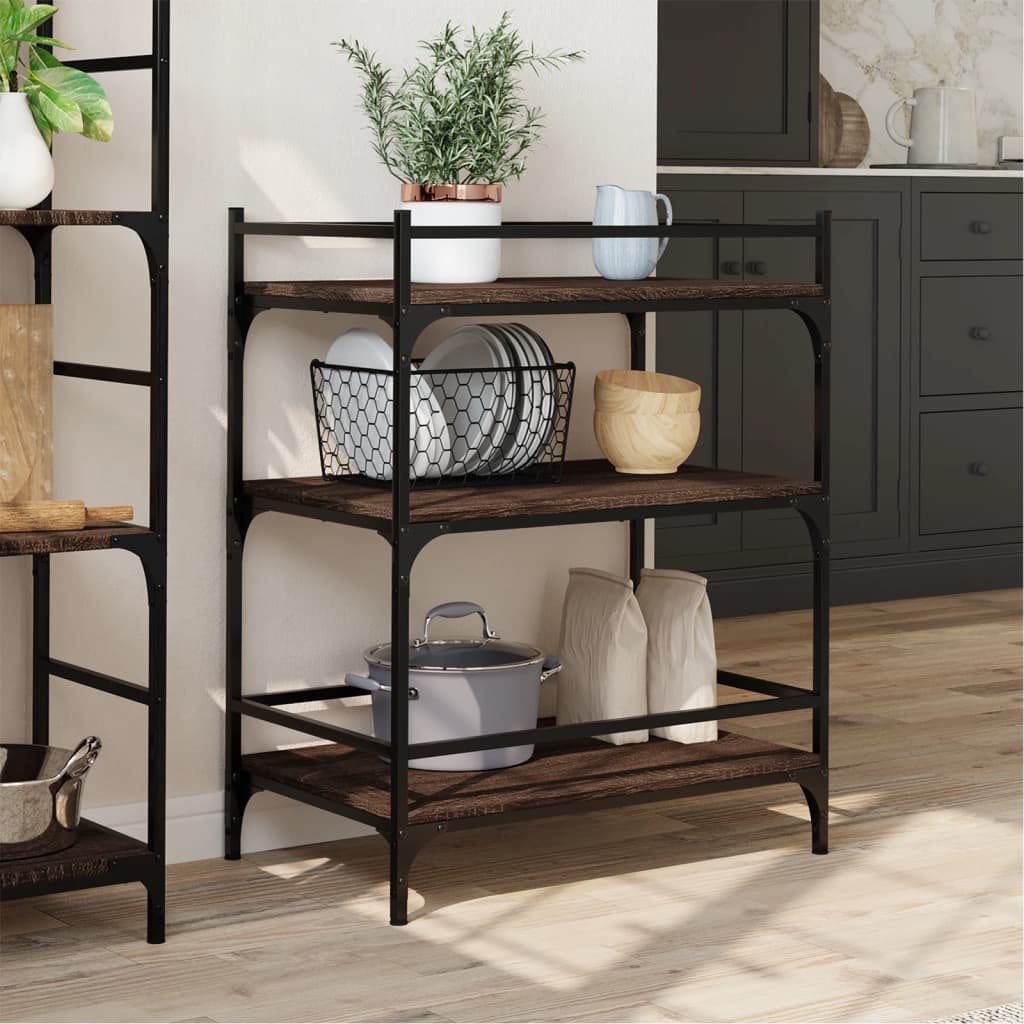 Kjøkkentralle brun eik 65x40x86,5 cm konstruert tre