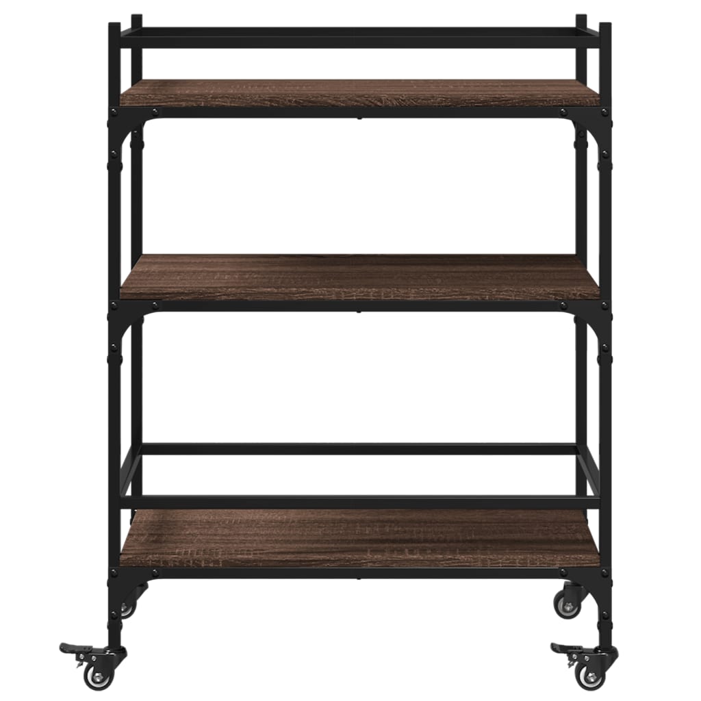 Kjøkkentralle brun eik 65x40x86,5 cm konstruert tre