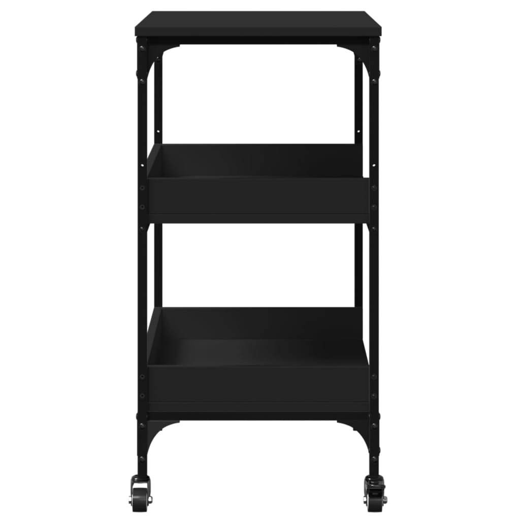Kjøkkentralle svart 60x41x80,5 cm konstruert tre