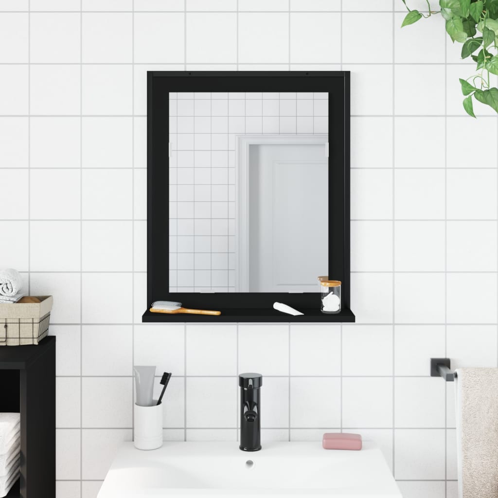 Baderomsspeil svart 50x12x60 cm sponplate
