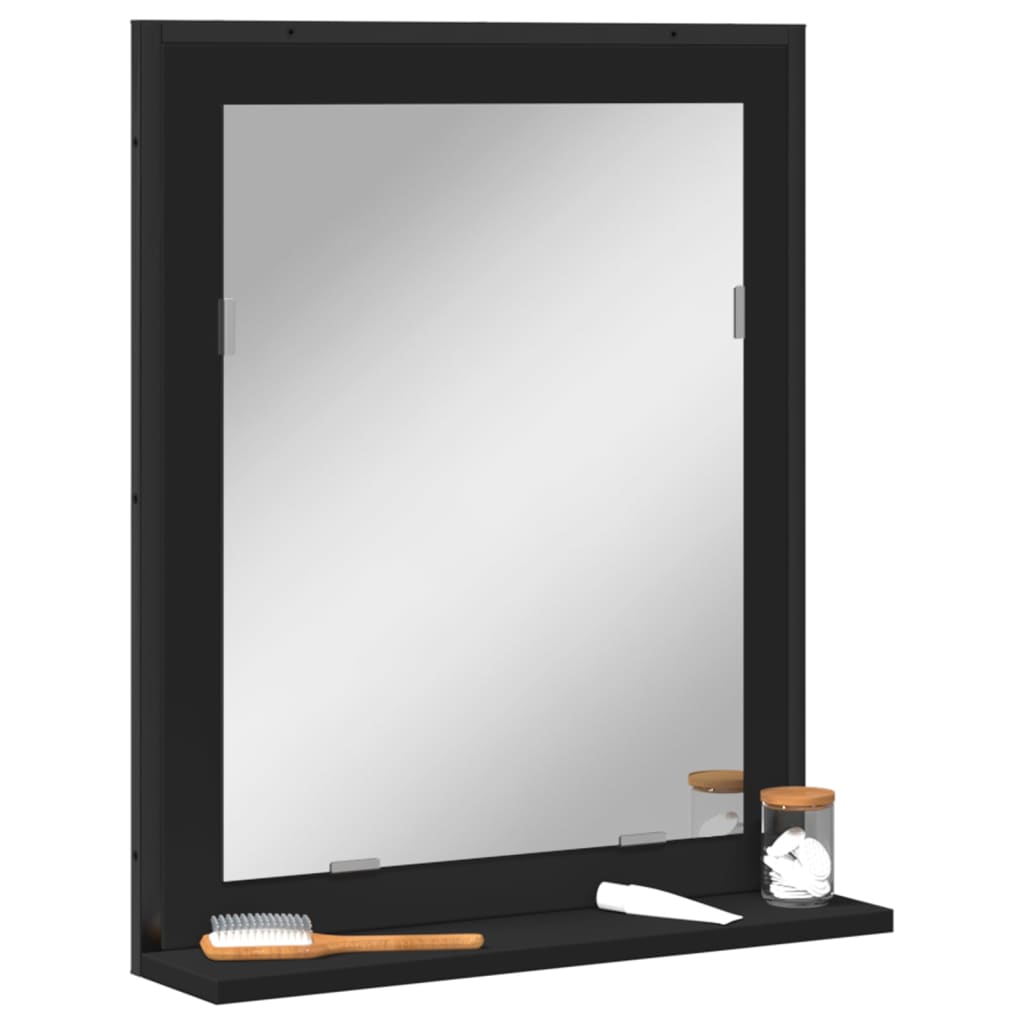Baderomsspeil svart 50x12x60 cm sponplate