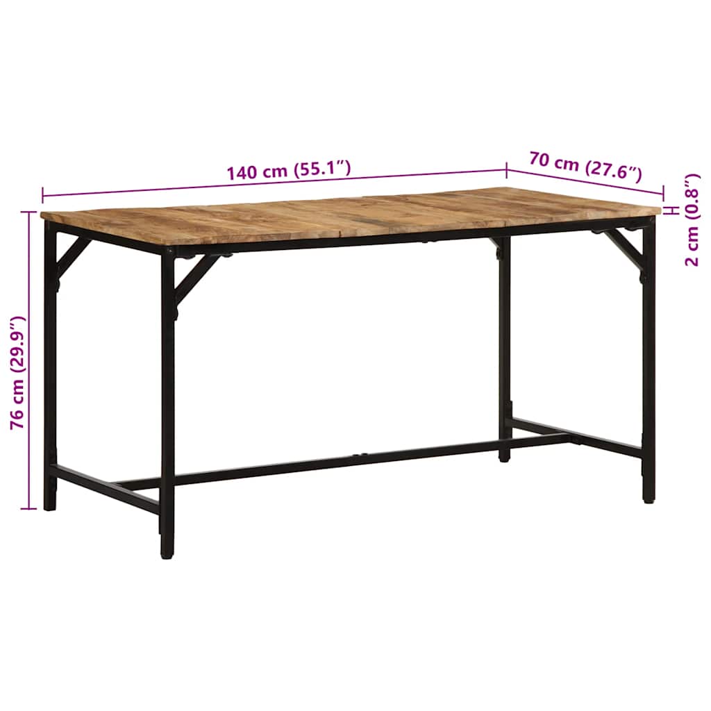 Spisebord 140x70x75 cm grovt heltre mangotre