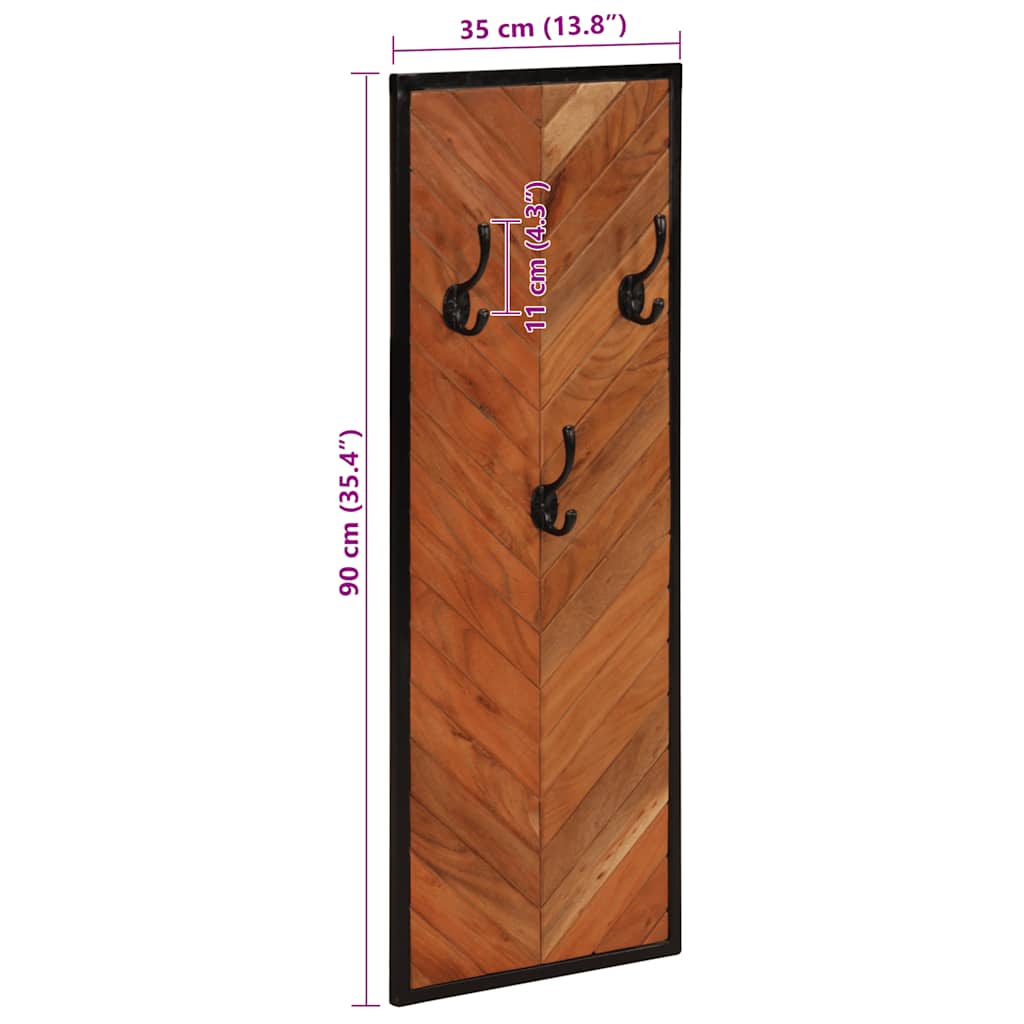 Knaggrekker 2 stk 35x1x90 cm heltre akasie