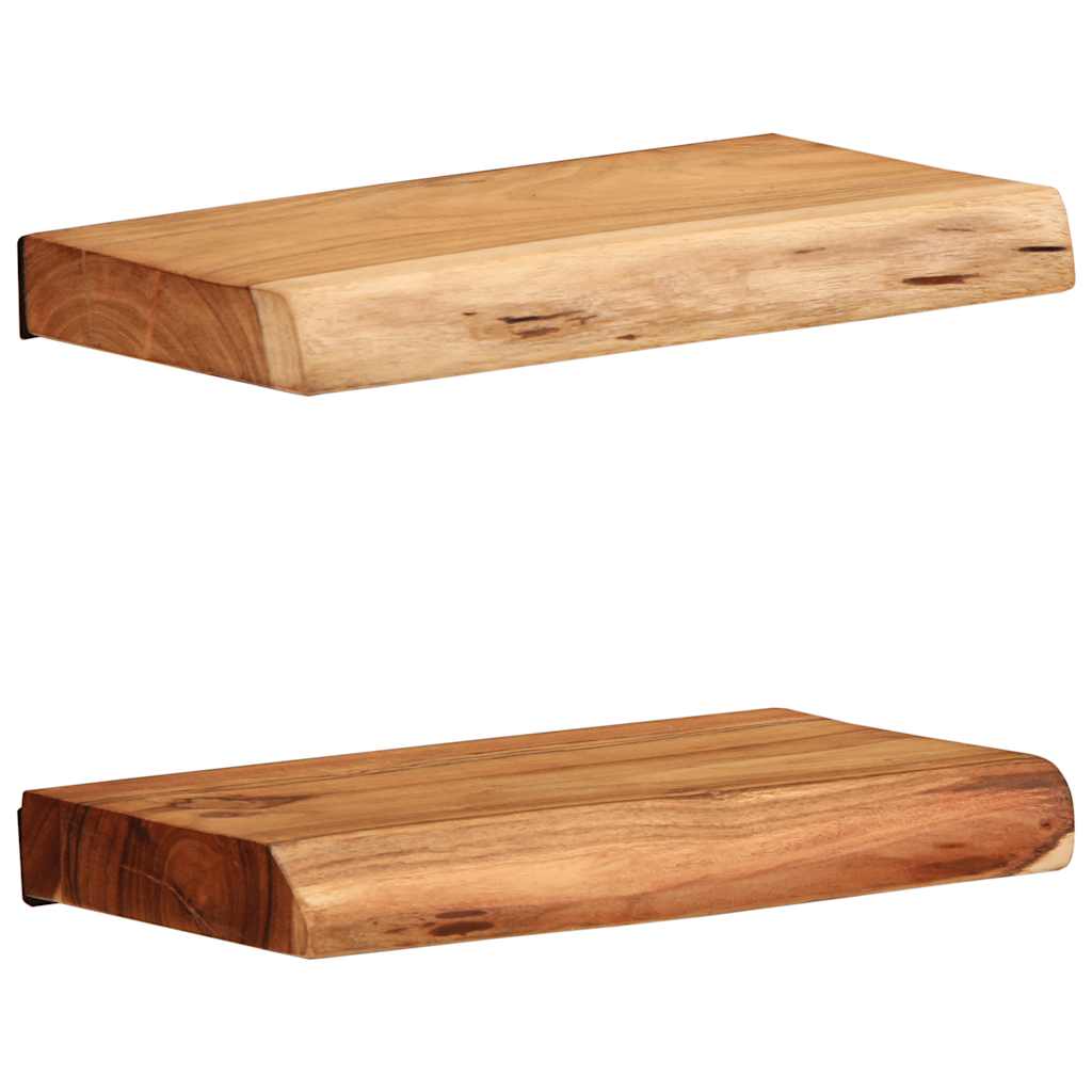 Vegghyller 2 stk 30x20x3,5 cm heltre akasie