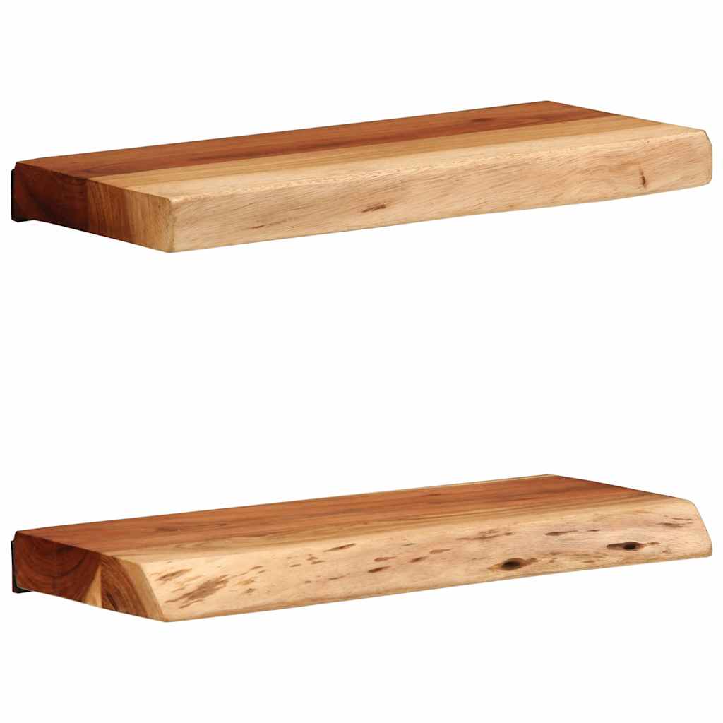 Vegghyller 2 stk 40x20x3,5 cm heltre akasie