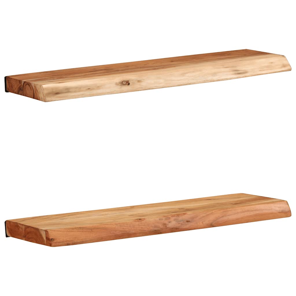 Vegghyller 2 stk 60x20x3,5 cm heltre akasie