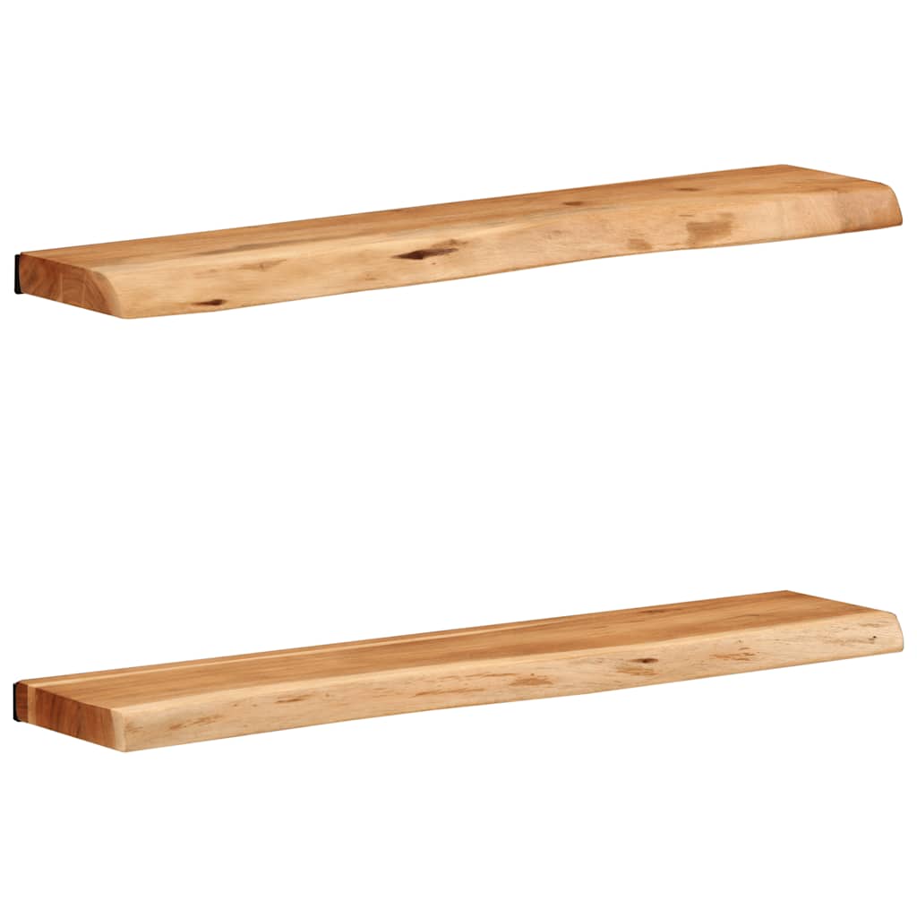 Vegghyller 2 stk 80x20x3,5 cm heltre akasie