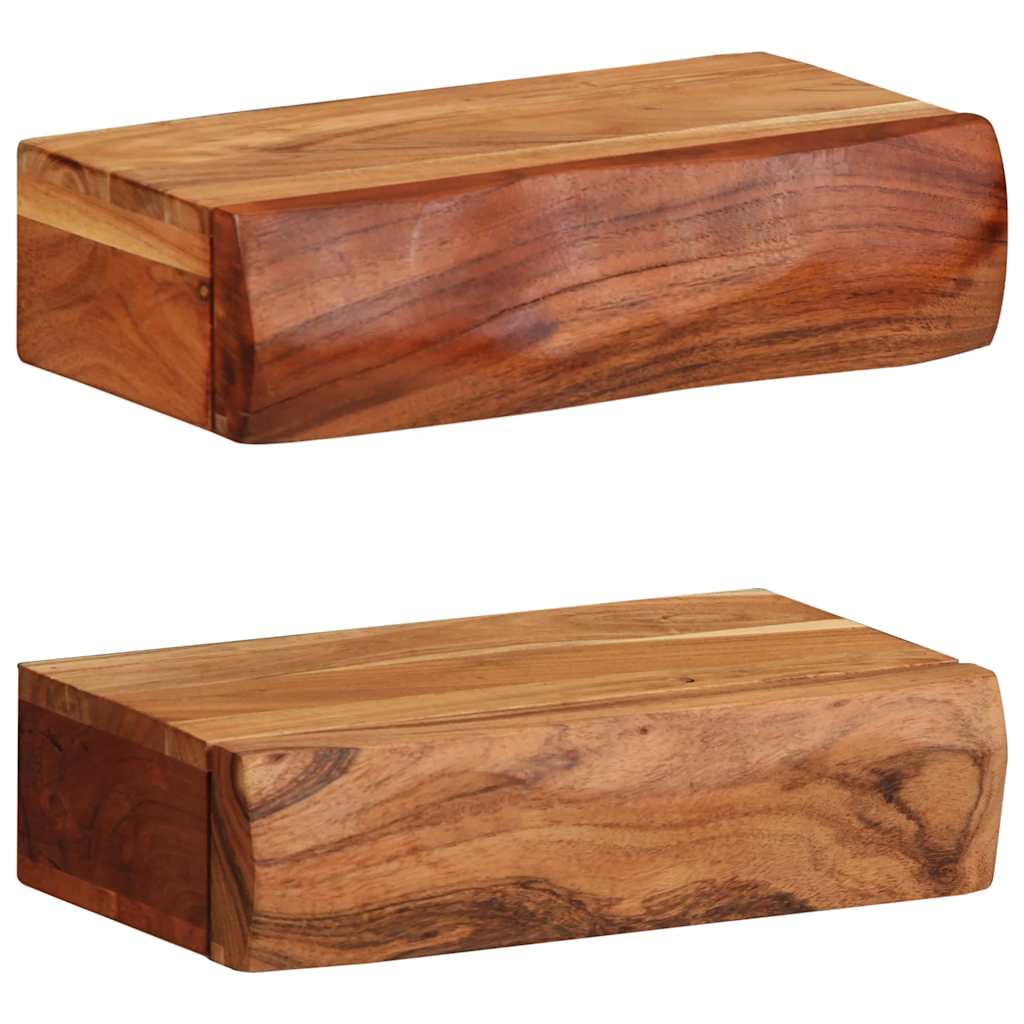 Vegghyller 2 stk 30x17x8 cm heltre akasie