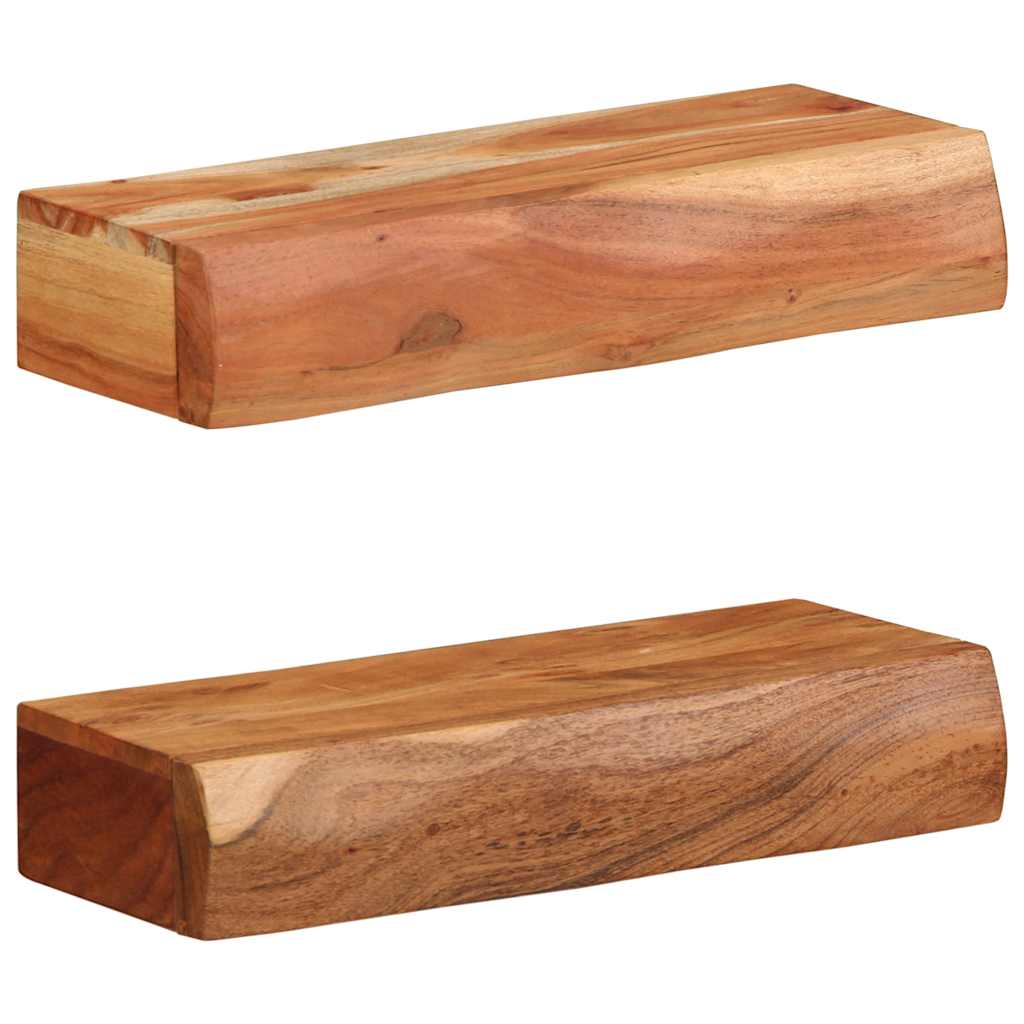 Vegghyller 2 stk 40x17x8 cm heltre akasie