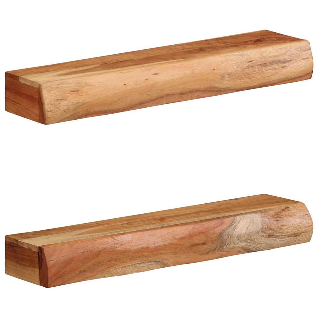 Vegghyller 2 stk 60x17x8 cm heltre akasie