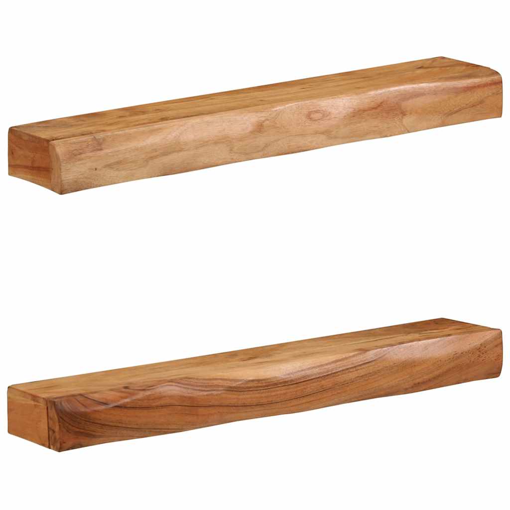 Vegghyller 2 stk 80x17x8 cm heltre akasie