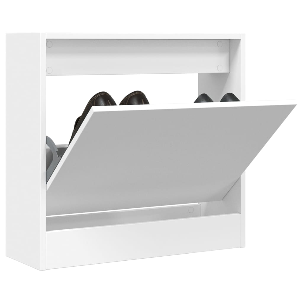 Skoskap hvit 60x21x57 cm konstruert tre