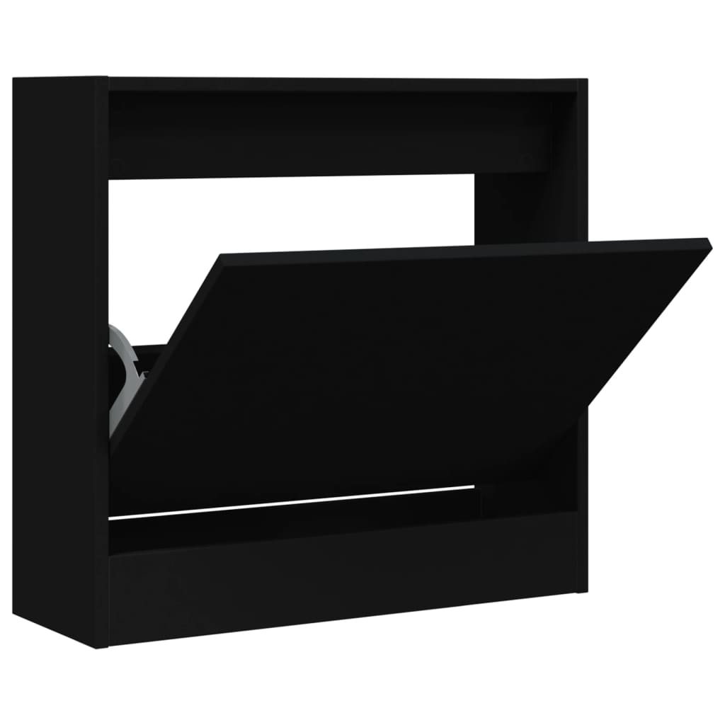 Skoskap svart 60x21x57 cm konstruert tre