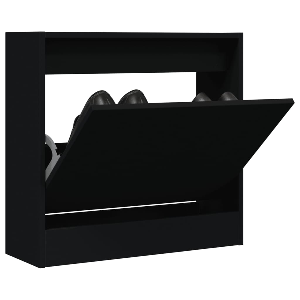 Skoskap svart 60x21x57 cm konstruert tre