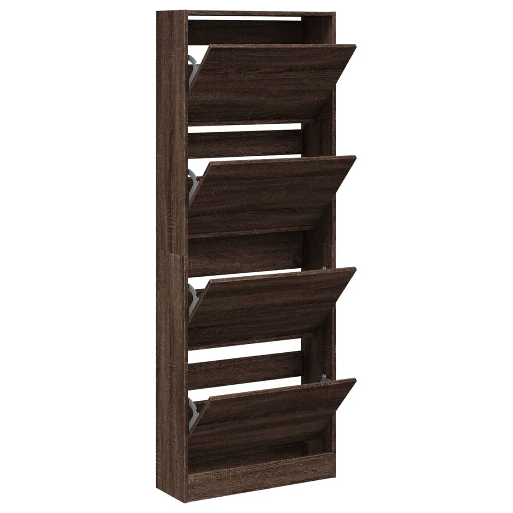 Skoskap brun eik 60x21x163,5 cm konstruert tre