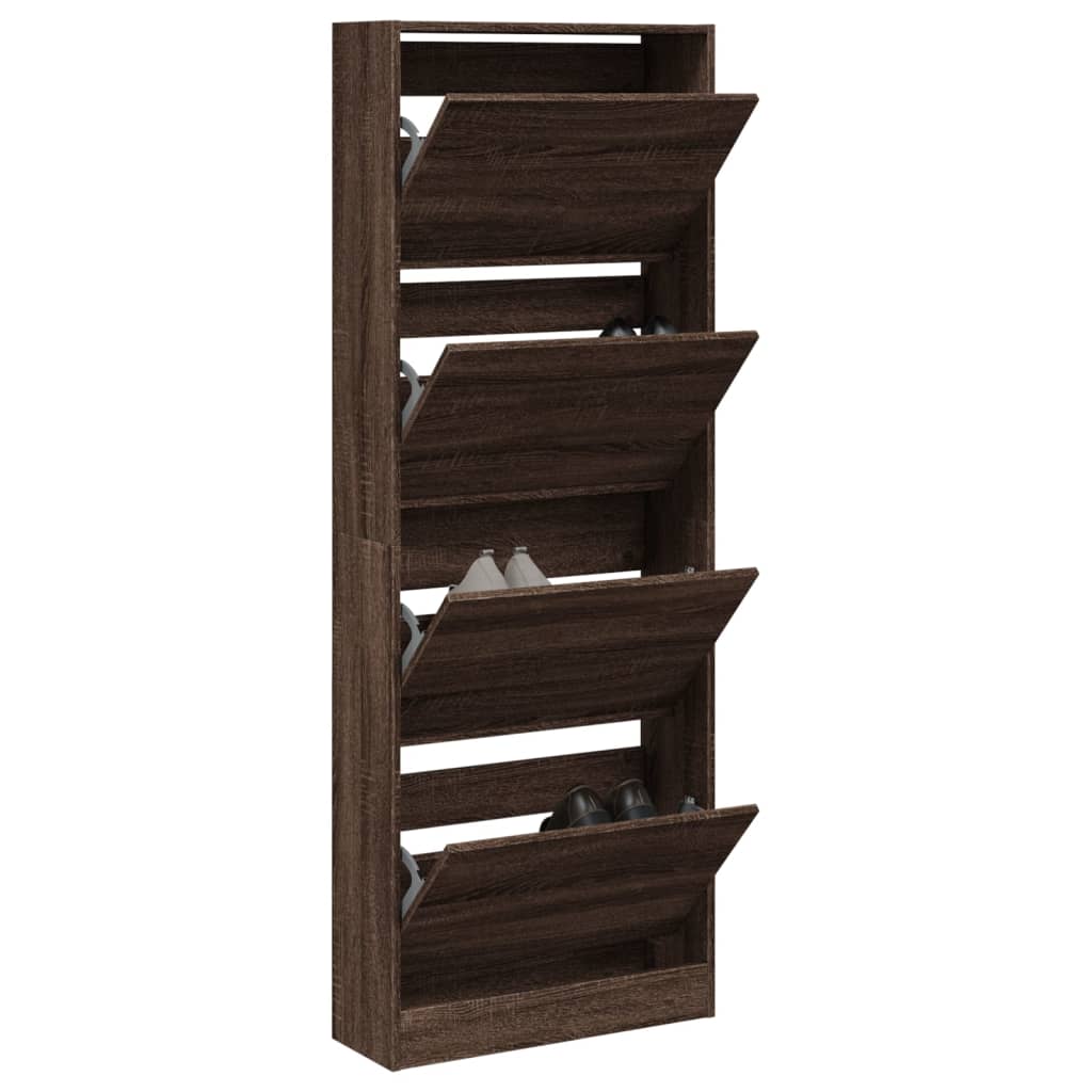Skoskap brun eik 60x21x163,5 cm konstruert tre