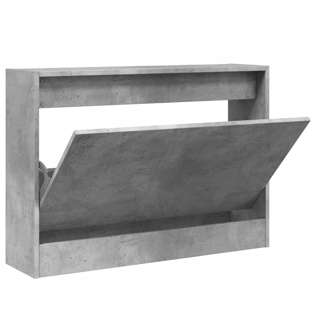 Skoskap betonggrå 80x21x57 cm konstruert tre