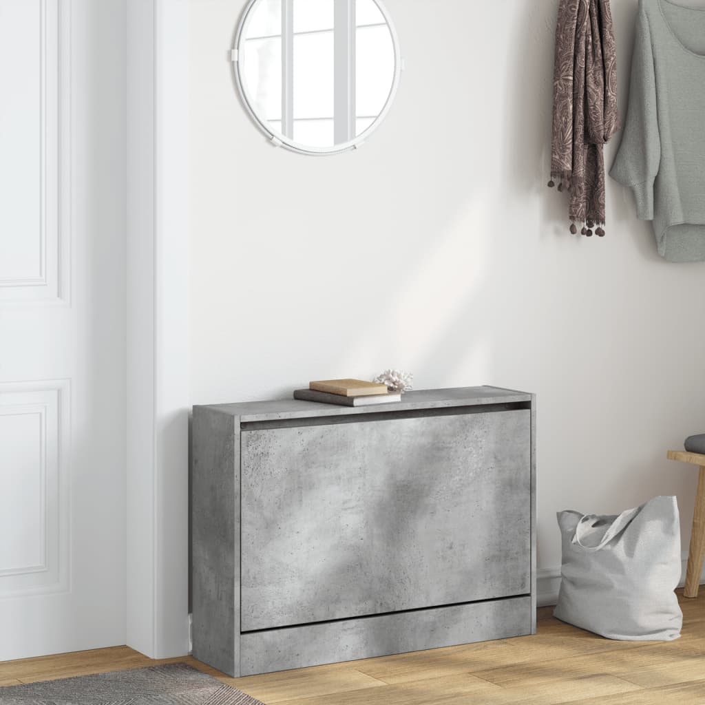Skoskap betonggrå 80x21x57 cm konstruert tre