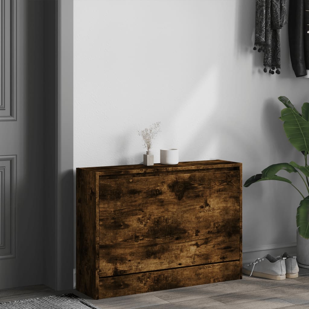 Skoskap røkt eik 80x21x57 cm konstruert tre