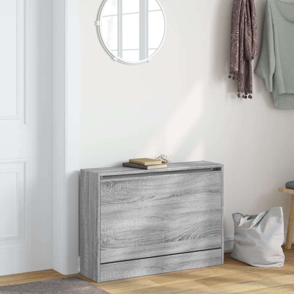 Skoskap grå sonoma 80x21x57 cm konstruert tre